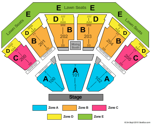 Dos Equis Pavilion End Stage Zone Seating Chart